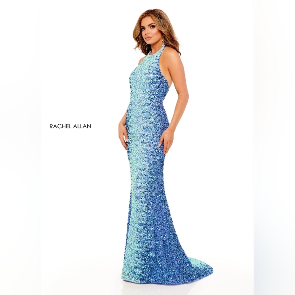 Rachel Allan perriwinkle prom dress